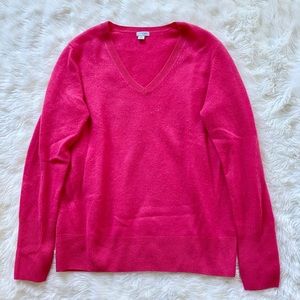 Halogen 100% cashmere pink v-neck sweater